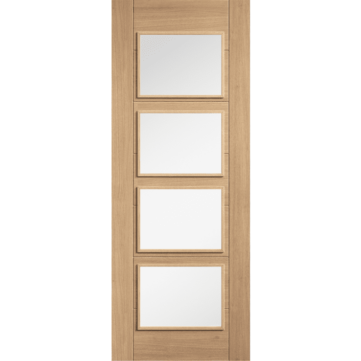 Oak Carini Pre-Finished Glazed 4L Internal Door