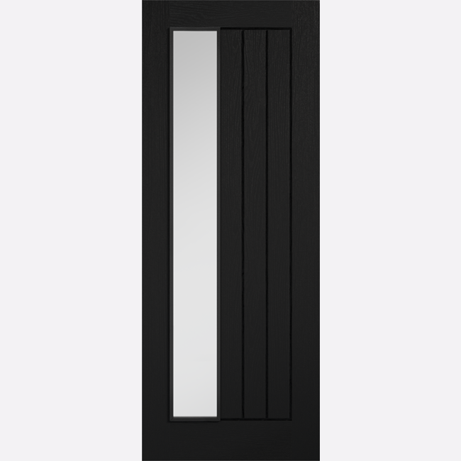 Black Mexicano Offset Glazed Internal Door