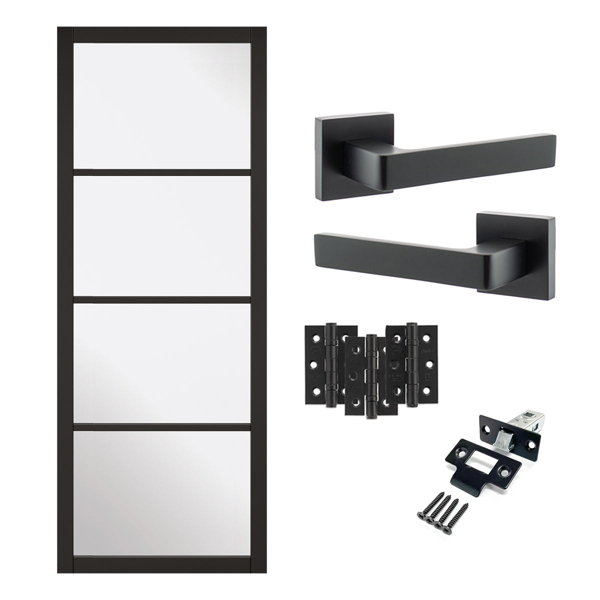 Industrial 4L Glazed Door & Handle Set