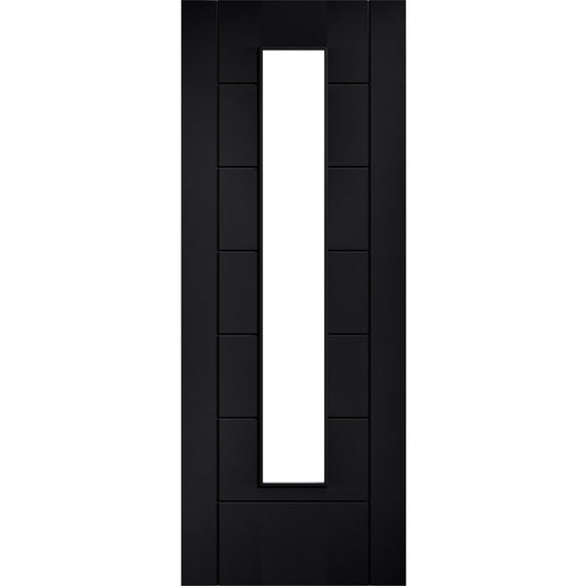 Laminate Linear Glazed 7 Panel Black Internal Door