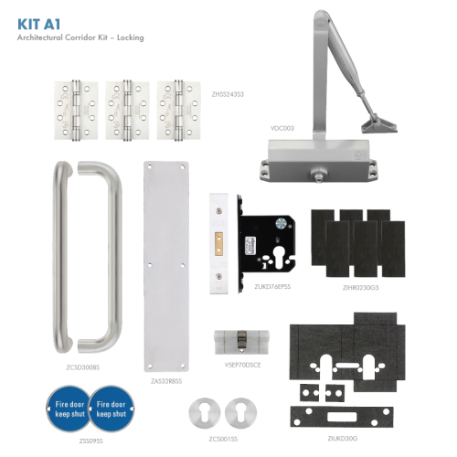 ZOO Hardware Architectural FD30 Fire Door Pack - Corridor Locking Kit