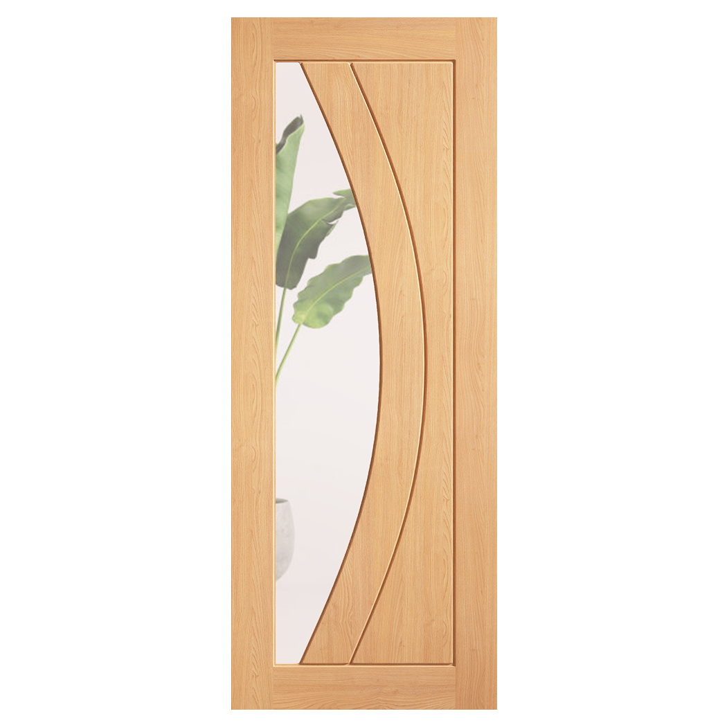 Oak Girona Clear Glazed Pre-Finished Internal Door