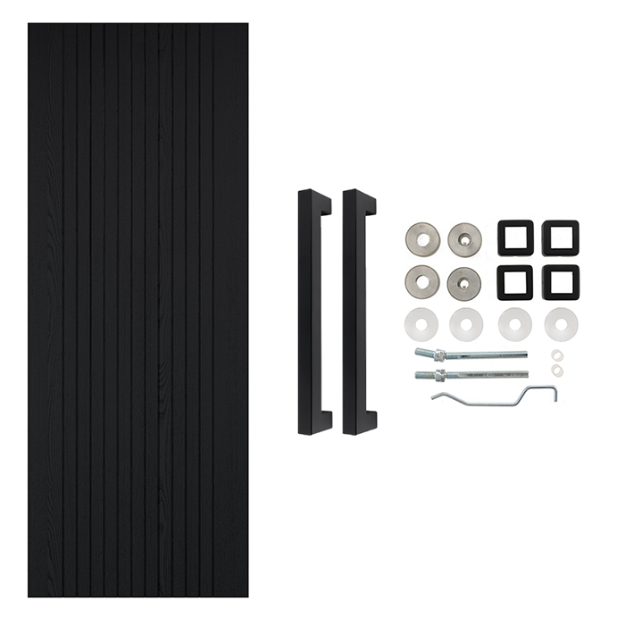 Fully Finished Black Laminate Sydney Internal Door with Handle Pack