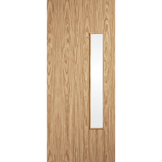 Pre-Finished Oak Flush 18G Glazed Fire Rated Door