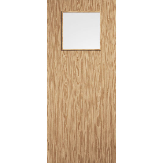 Pre-Finished Oak Flush 1G Glazed Fire Rated Door