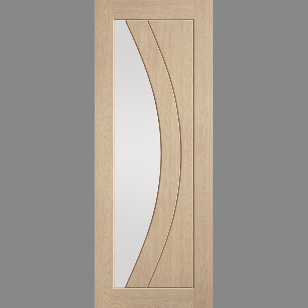 Oak Girona Clear Glazed Unfinished Internal Door