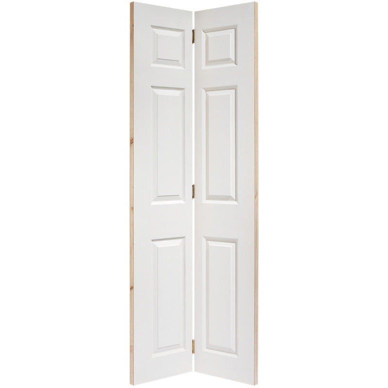 White Moulded Textured 6P Bi-Fold