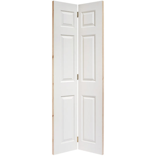 White Moulded Textured 6P Bi-Fold