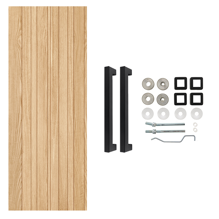 Fully Finished Oak Montreal Internal Door with Handle Pack