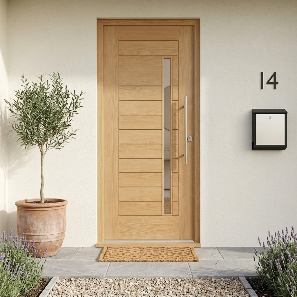 Oslo Unfinished Oak Double Clear Glazed External Door