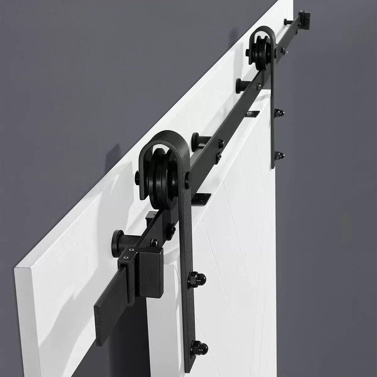 Ove Internal Barn Door - ODYSSEY Sliding Door with Kit in White Textured Wood