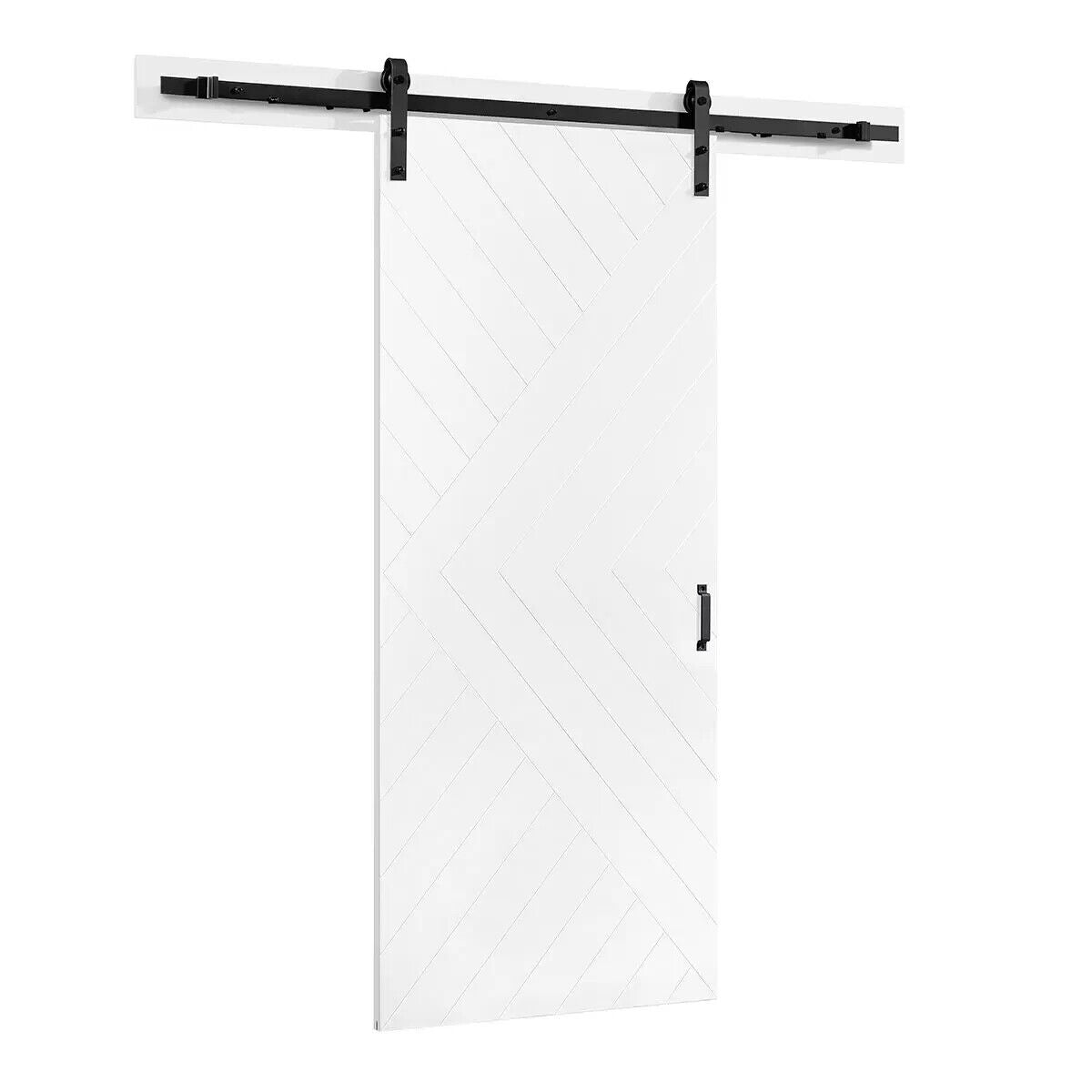 Ove Internal Barn Door - ODYSSEY Sliding Door with Kit in White Textured Wood
