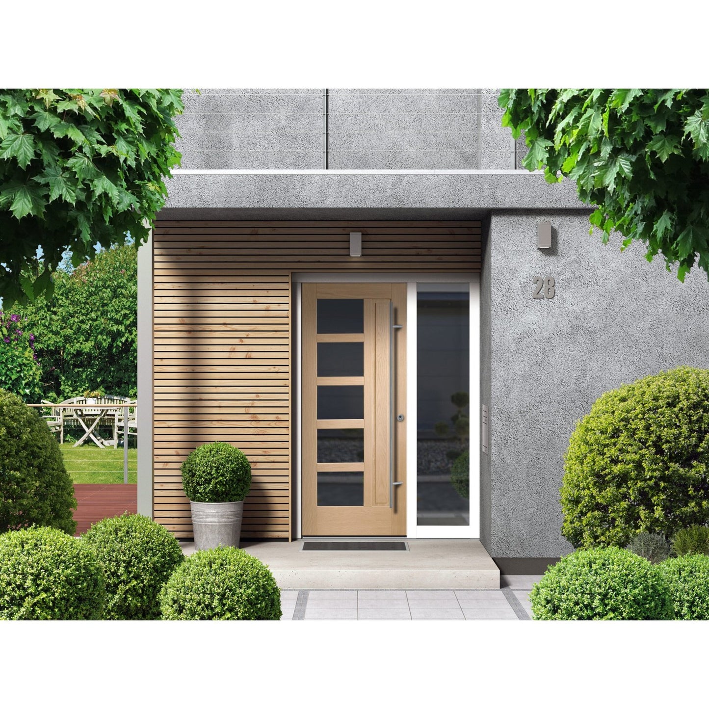 External Oak M&T Double Glazed Lucca with Obscure Glass