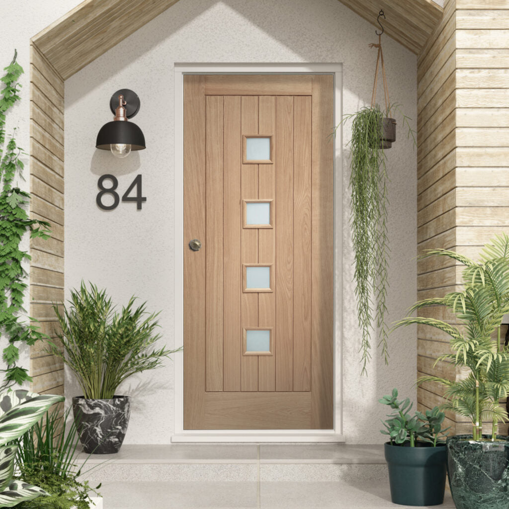 External Oak M&T Double Glazed Siena with Obscure Glass