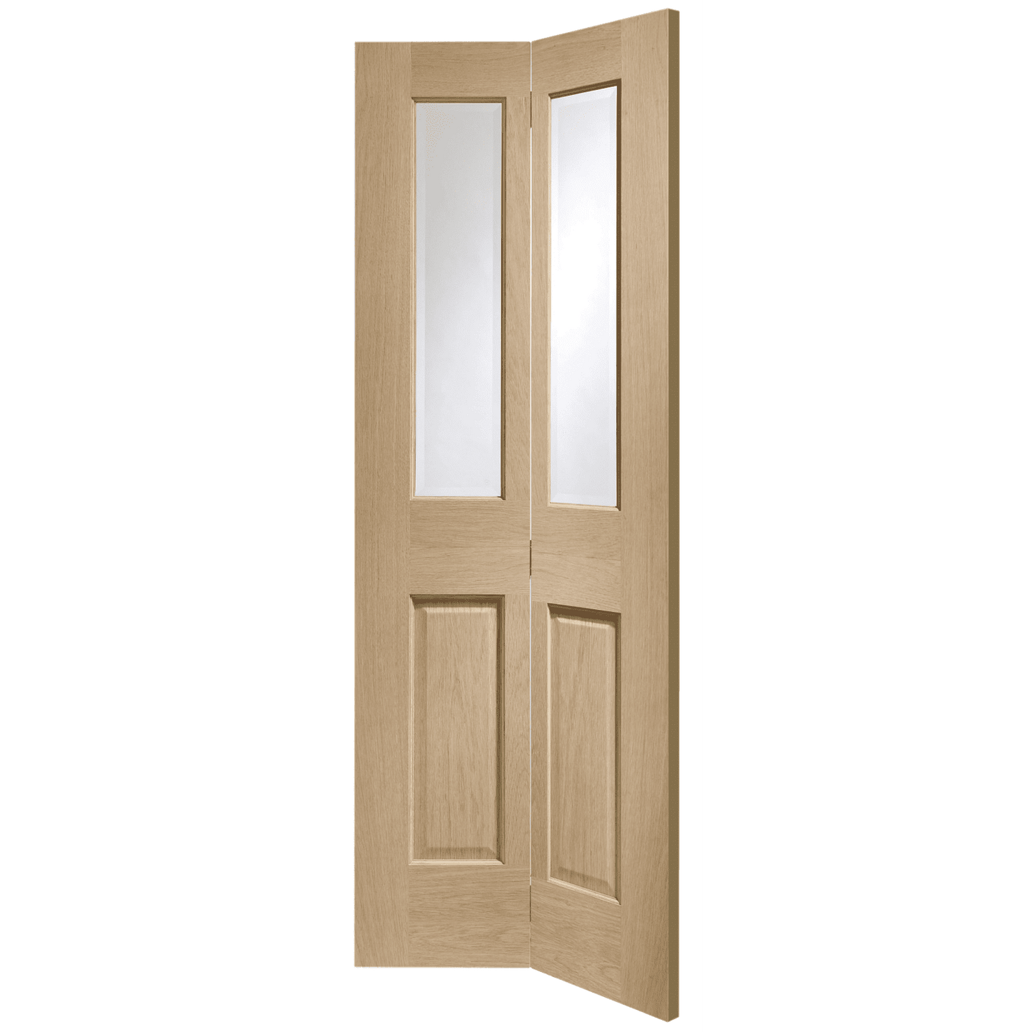 Internal Oak Malton Bi-Fold with Clear Bevelled Glass