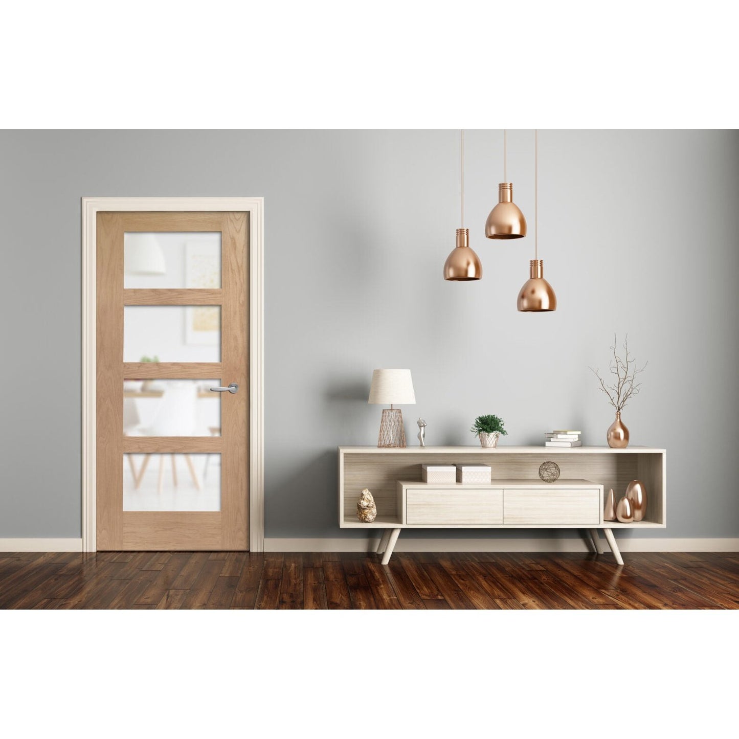 Internal Oak Shaker with Obscure Glass