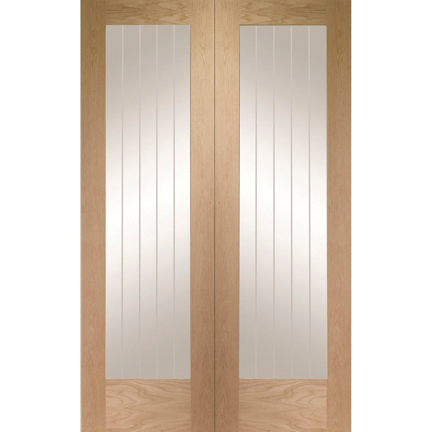 Internal Oak Suffolk Pattern 10 Pair with Clear Etched Glass