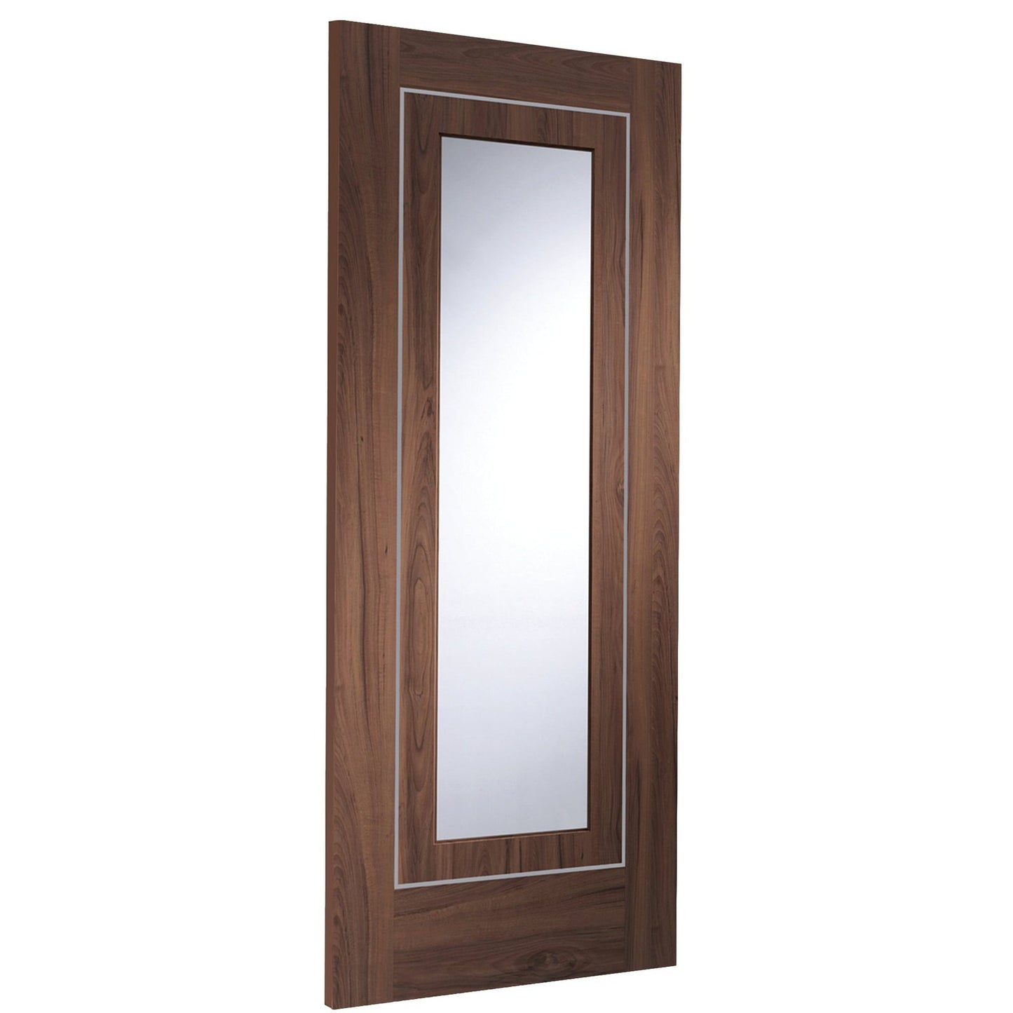 Internal Walnut Pre-Finished Varese (Alum Inlay) Clear Glass