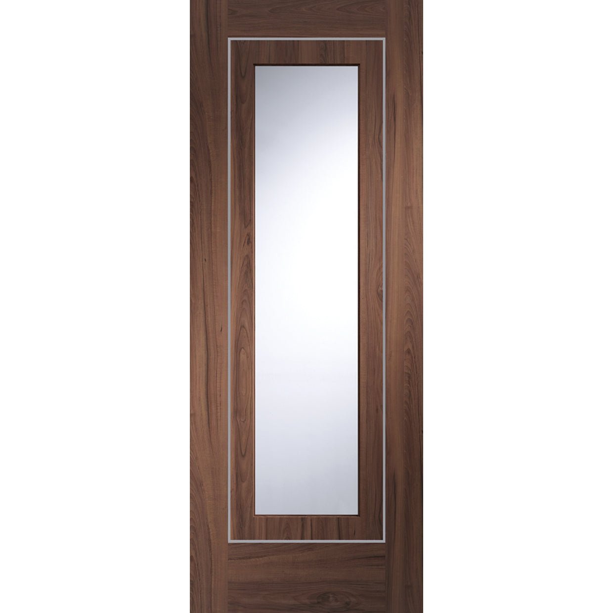Internal Walnut Pre-Finished Varese (Alum Inlay) Clear Glass