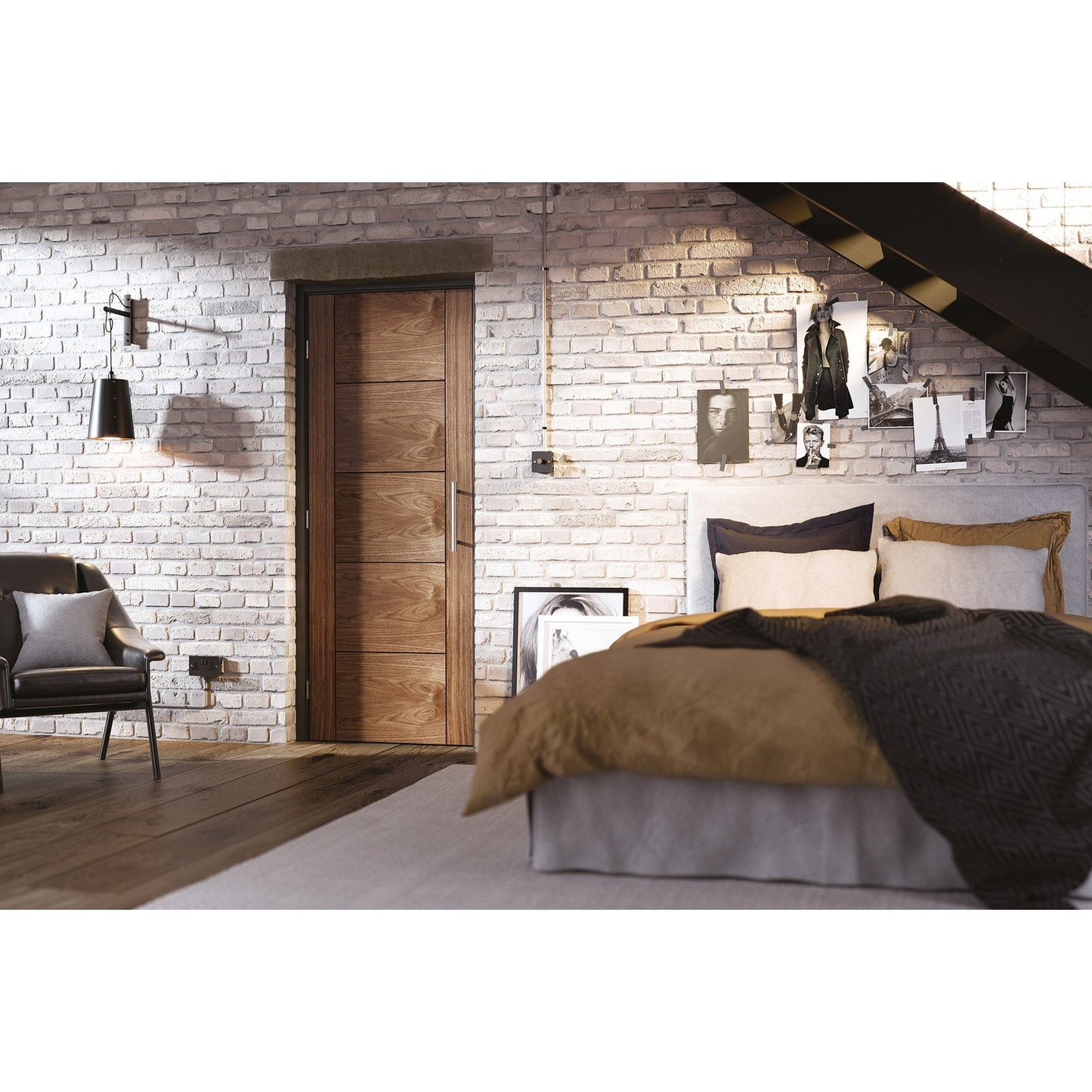 Walnut Vancouver 5P FD30 Fire Rated Internal Door