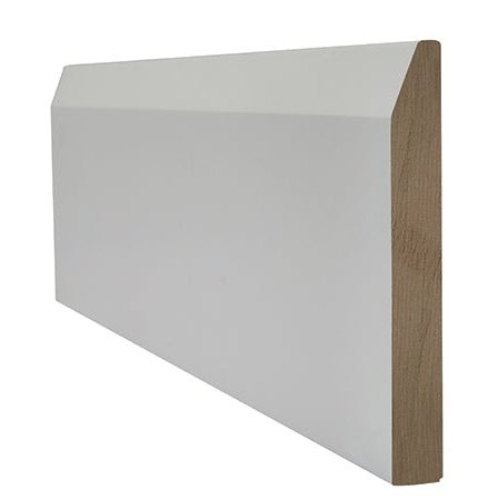 White Primed Skirting Chamfered