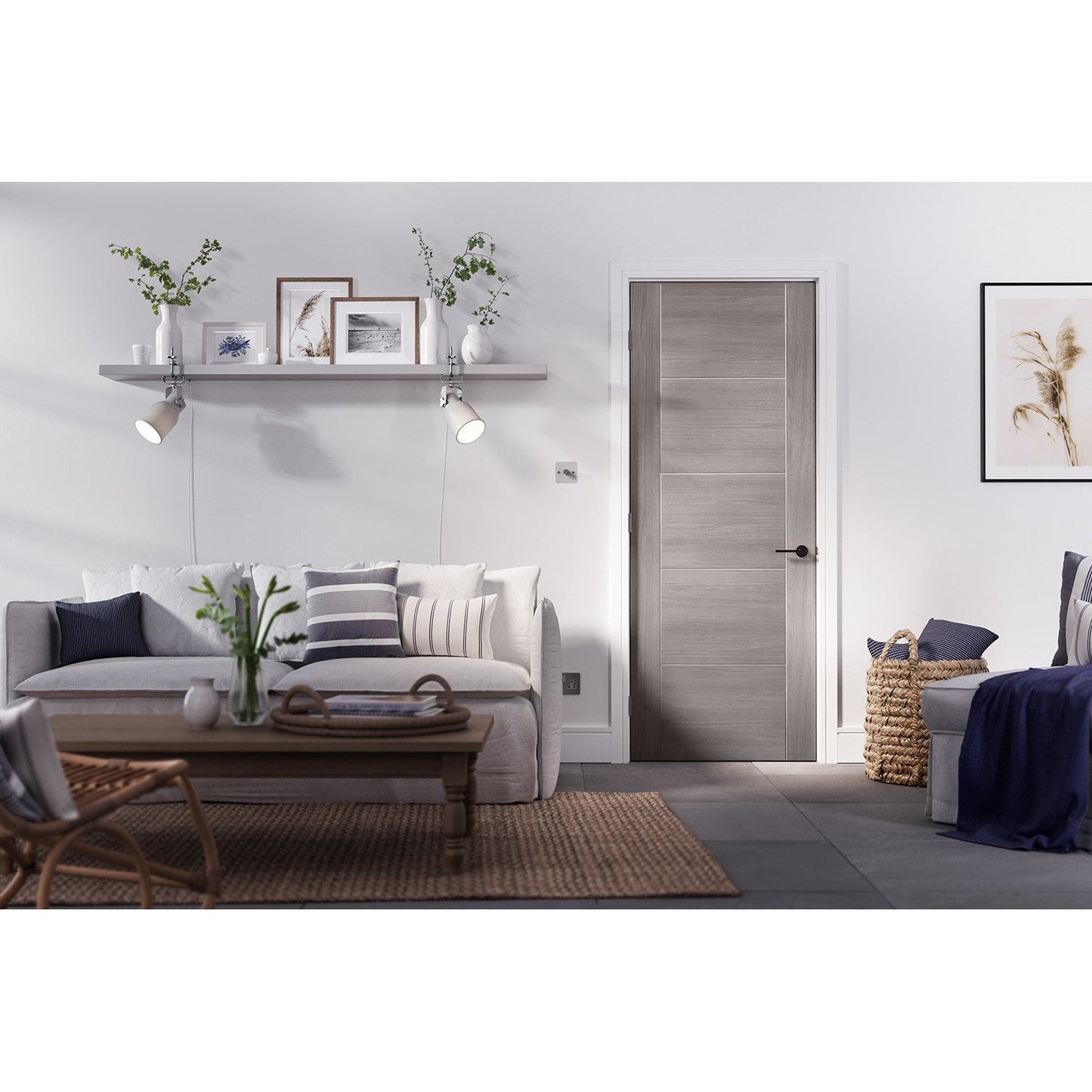 Light Grey Laminated Vancouver FD30 Fire Rated Internal Door