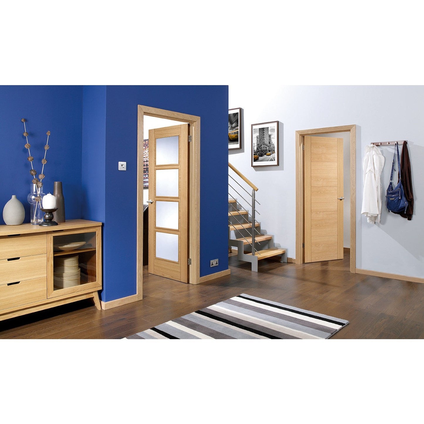 Oak Vancouver Glazed 4L Fire Door