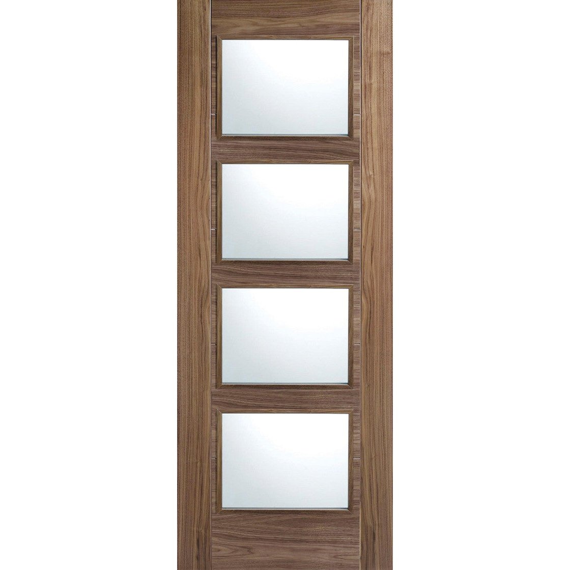 Walnut Vancouver Glazed 4L FD30 Fire Rated Internal Door