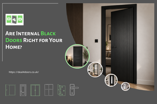 Modern black internal door in a contemporary home, showcasing stylish interior door solutions from Deal4Doors UK.