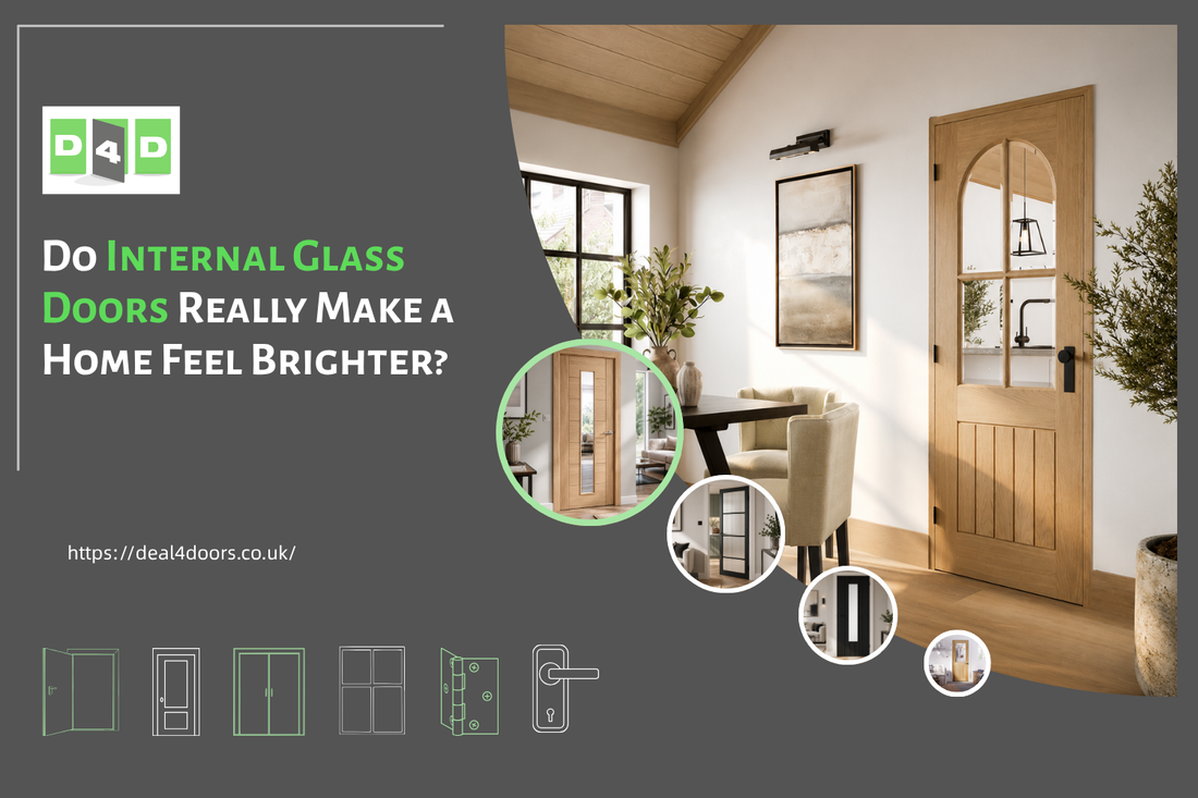  Modern oak internal glass door in a bright home interior for Deal4Doors blog about making homes feel brighter.