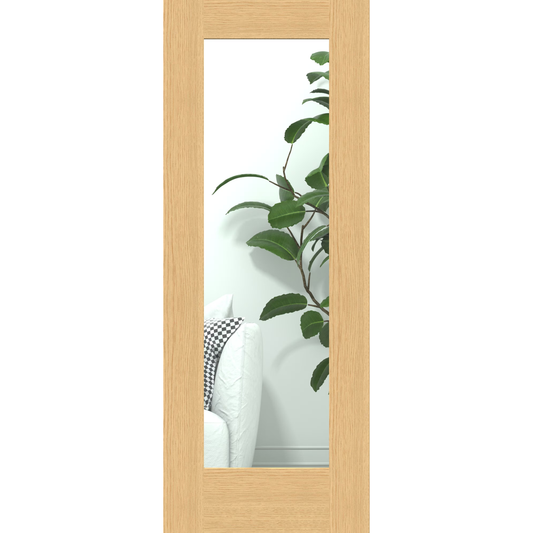 Unfinished Oak Pattern 10 Glazed FD30 Fire Rated Internal Door