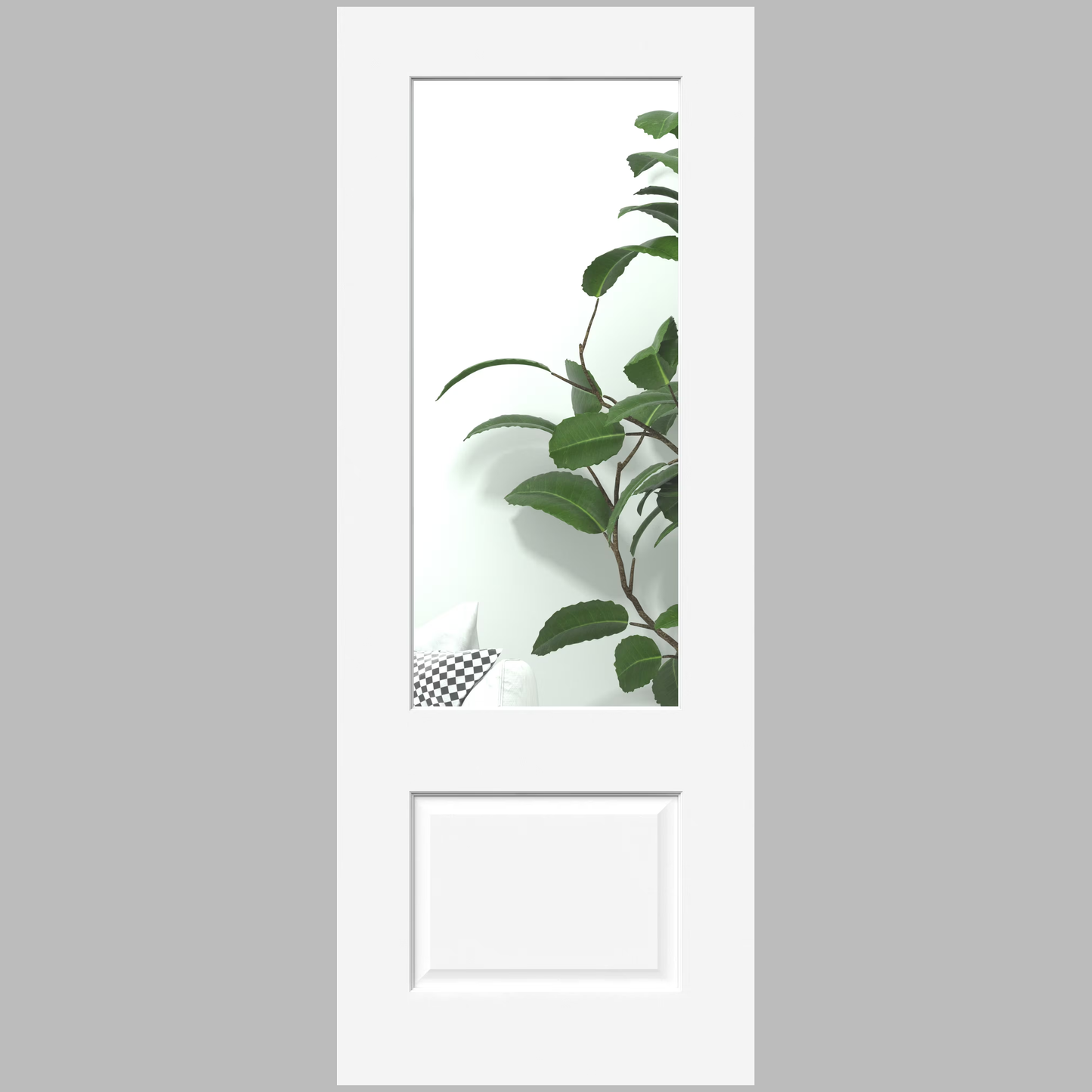 Linton 1 Panel White Pre-Finished Glazed Internal Door