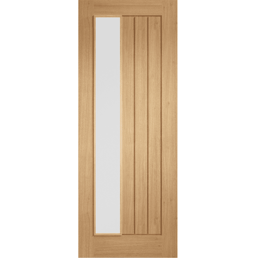 Oak Mexicano Offset Frosted Glazed Pre-Finished Internal Door