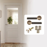 Fully Finished White Laminate 2 Panel 1 Light Clear Glazed Internal Door with Handle Pack