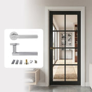 Urban 8L Fully Finished Clear Glazed Industrial Style Internal Door with Handle Pack