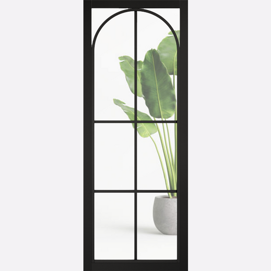 Black Astoria Clear Glazed Internal Door