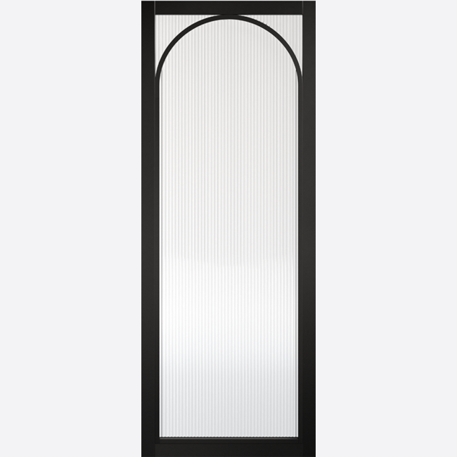 Black Melrose Reeded Glazed Internal Door