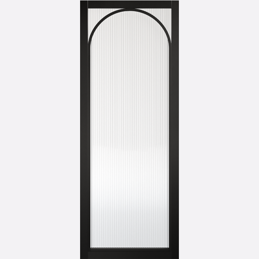Black Melrose Reeded Glazed Internal Door