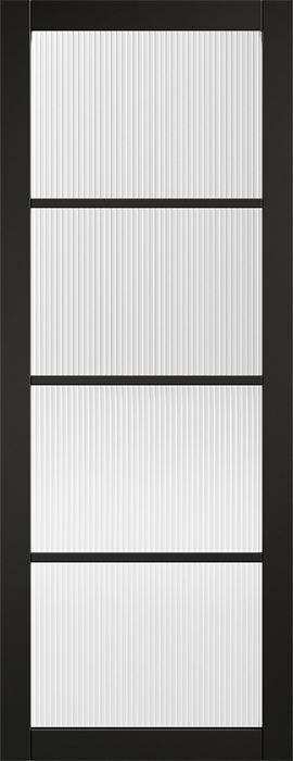 Black Sutton Reeded Glazed Internal Door