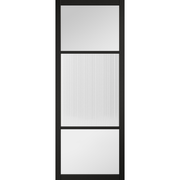 Black Sutton Reeded Glazed Internal Door