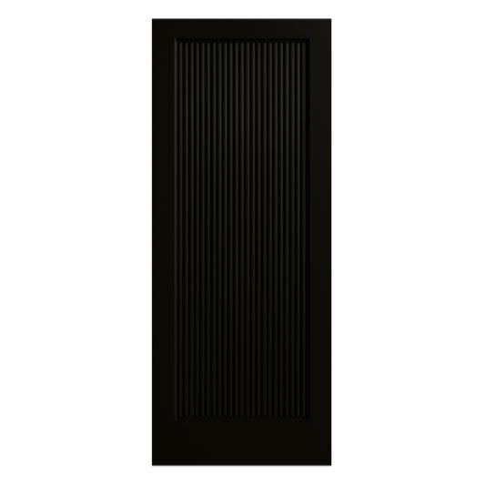 Fully Finished Black Ravenna Reeded FD30 Fire Rated Internal Door