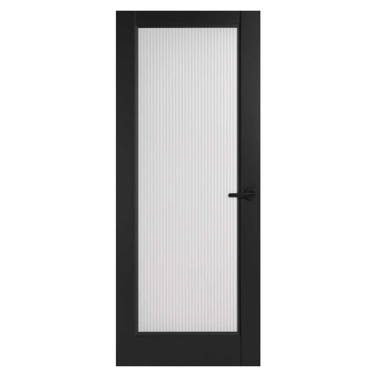 Fully Finished Black Ravenna Reeded 1L Glazed Internal Door