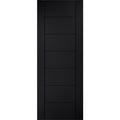 Laminate Linear 7 Panel Black Internal FD30 Fire Door