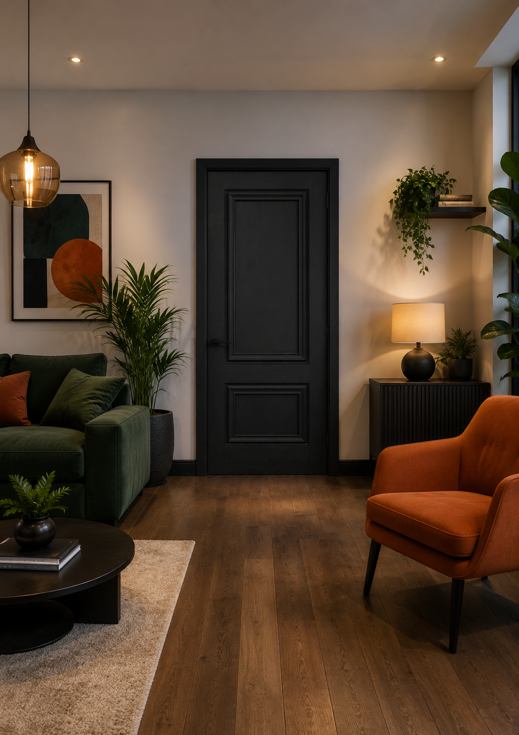 Fully Finished Black Laminate Lyon FD30 Fire Rated Internal Door