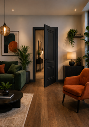 Fully Finished Black Laminate Lyon FD30 Fire Rated Internal Door
