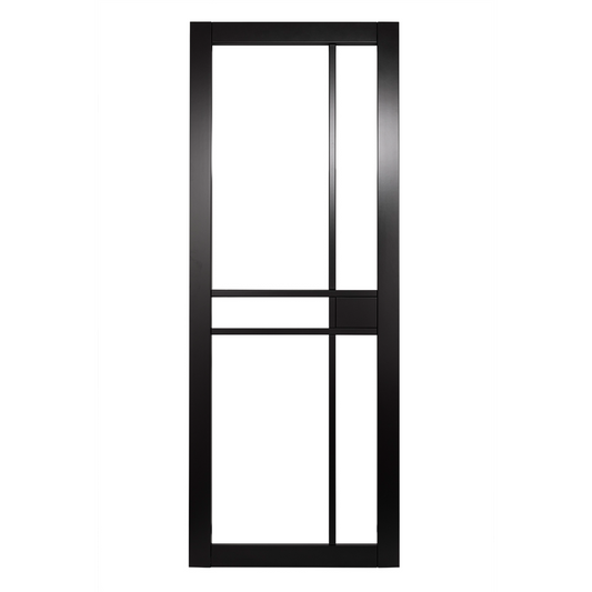 Fully Finished Black Laminate Naples Clear Glazed Internal Door