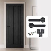 Fully Finished Black Oak Mexicano Internal Door with Handle Pack