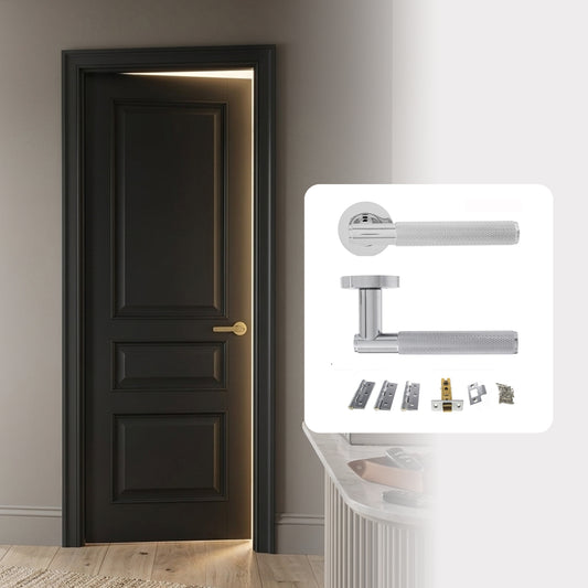 Fully Finished Black Royale 3P Internal Door with Handle Pack