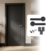 Fully Finished Black Suffolk Laminate Internal Cottage Door with Handle Pack