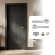 Fully Finished Black Suffolk Laminate Internal Cottage Door with Handle Pack